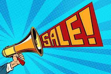 Image showing speaker megaphone sale text