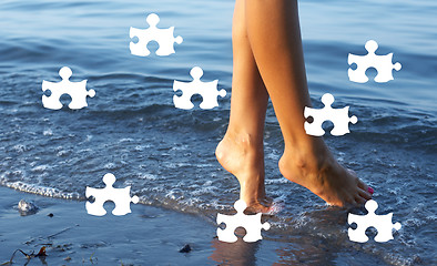 Image showing day at the beach puzzle