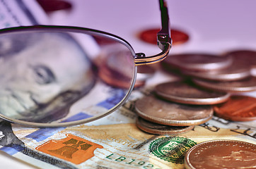 Image showing Money and glasses