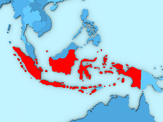 Image showing Indonesia on 3D map