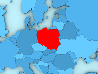 Image showing Poland on 3D map