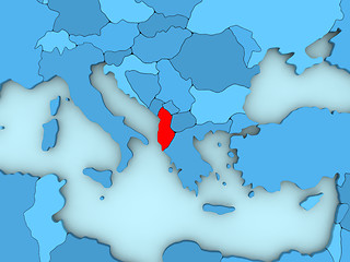 Image showing Albania on 3D map