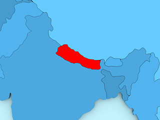 Image showing Nepal on 3D map