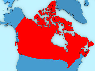 Image showing Canada on 3D map