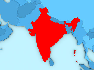 Image showing India on 3D map