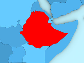 Image showing Ethiopia on 3D map