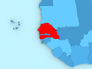 Image showing Senegal on 3D map