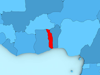 Image showing Togo on 3D map