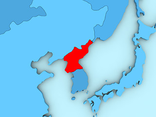 Image showing North Korea on 3D map