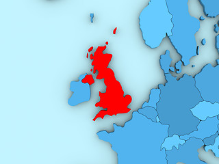 Image showing United Kingdom on 3D map