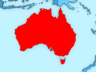 Image showing Australia on 3D map