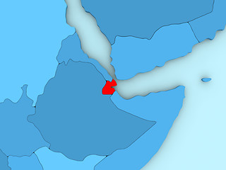 Image showing Djibouti on 3D map