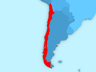 Image showing Chile on 3D map