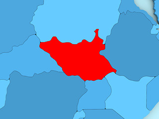 Image showing South Sudan on 3D map