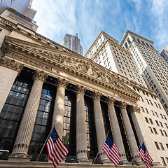 Image showing Exterior of New york Stock Exchange, Wall street, lower Manhattan, New York City, USA.