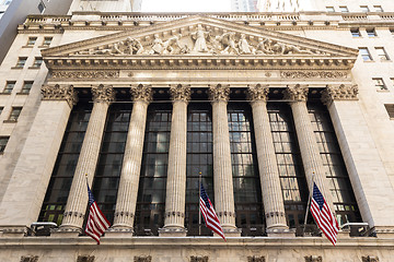 Image showing Exterior of New york Stock Exchange, Wall street, lower Manhattan, New York City, USA.