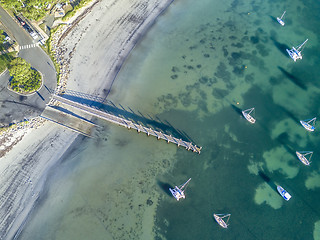 Image showing Early morning at the boat ramp and jetty