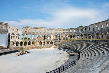 Image showing PULA, CROATIA - JULY 3, 2016: Inside of The Pula Arena