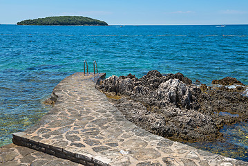 Image showing Pathway on the rocky beach in Istria