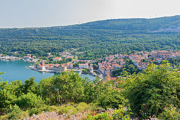 Image showing Aerial panoramic view to the seaport in Croatia