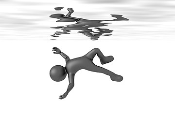 Image showing floating man in the water