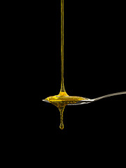 Image showing a spoon full of golden honey