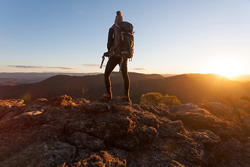 Image showing Standing on the edge of Mt Victoria