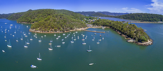 Image showing Aerial view of Brooklyn and waterways and bays