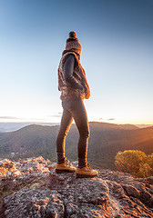 Image showing Standing on the cliffs at Mt Victoria