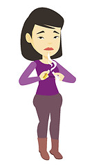 Image showing Young woman quitting smoking vector illustration.