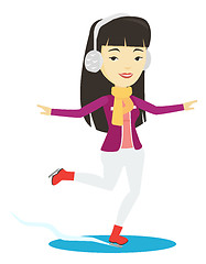 Image showing Woman ice skating vector illustration.