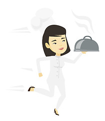 Image showing Running chef cook vector illustration.