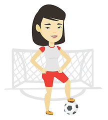 Image showing Football player with ball vector illustration.