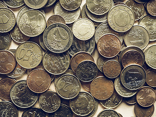 Image showing Vintage Euro coins background