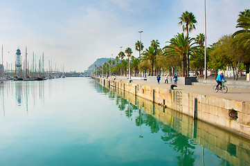 Image showing Barcelona quayside, Spain