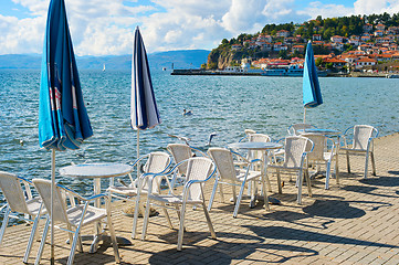 Image showing Lake front restaurant