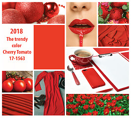 Image showing Trendy color concept. Set with red color