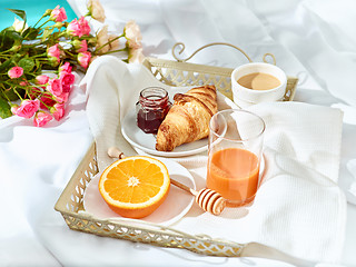 Image showing The Love lconcept on table with breakfast