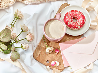 Image showing The Love letter concept on table with envelope