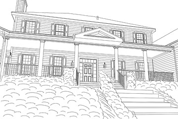 Image showing Beautiful Custom House Drawing on a White Background.