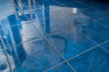 Image showing Tiled bathroom floor