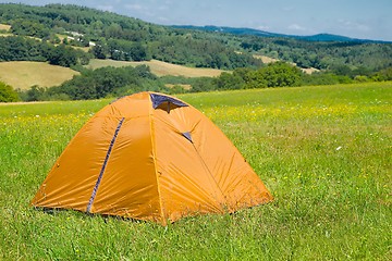 Image showing Tents on grass