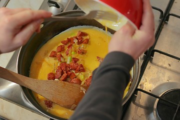 Image showing Making scrambled eggs