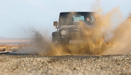 Image showing Jeep Wrangler on Icelandic terrain