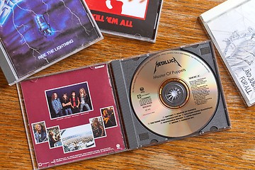 Image showing Metallica Master Of Puppets and other CDs