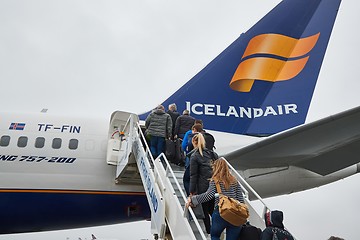 Image showing Icelandair plane boarding