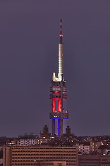 Image showing Tv tower, stormy sky