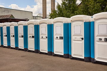 Image showing Toilets installed at a public event