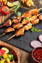 Image showing Shashlik With Greenery