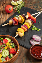 Image showing Shashlik With Greenery